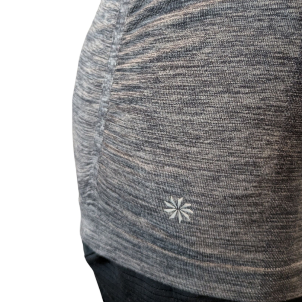 Athleta Racer Back Side Ruched Long Heather Gray Stretch Tank Top Women's Small - Picture 13 of 15